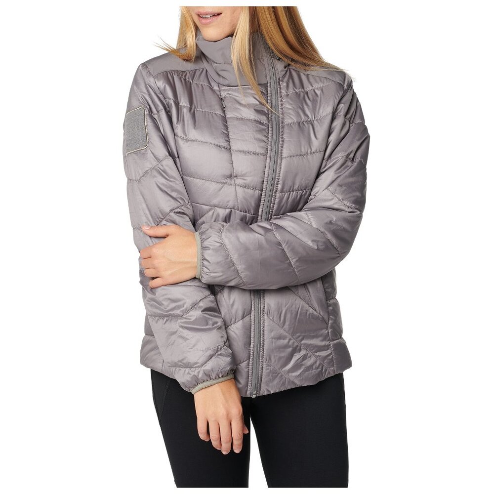 5.11 TACTICAL Jacket Womens Medium Gray Quilted Peninsula Insulator Packable‎